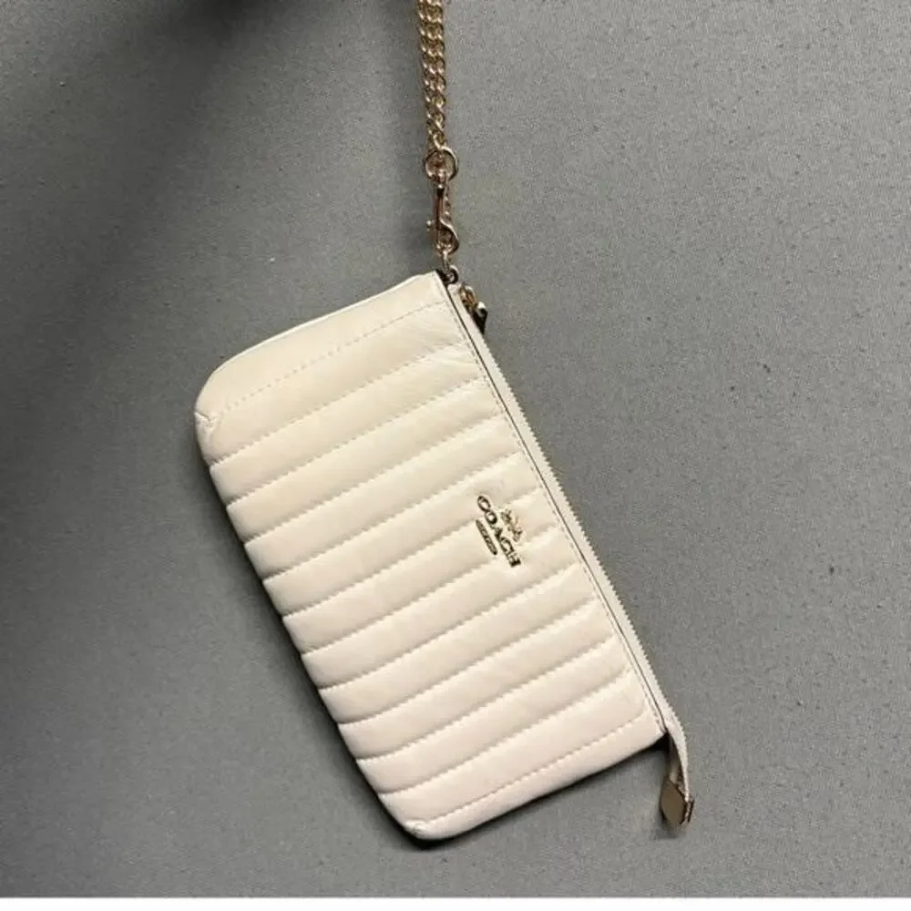 Coach Nolita 19 With Chain With Linear‎ Quilting Chalk White - Picture 4 of 16